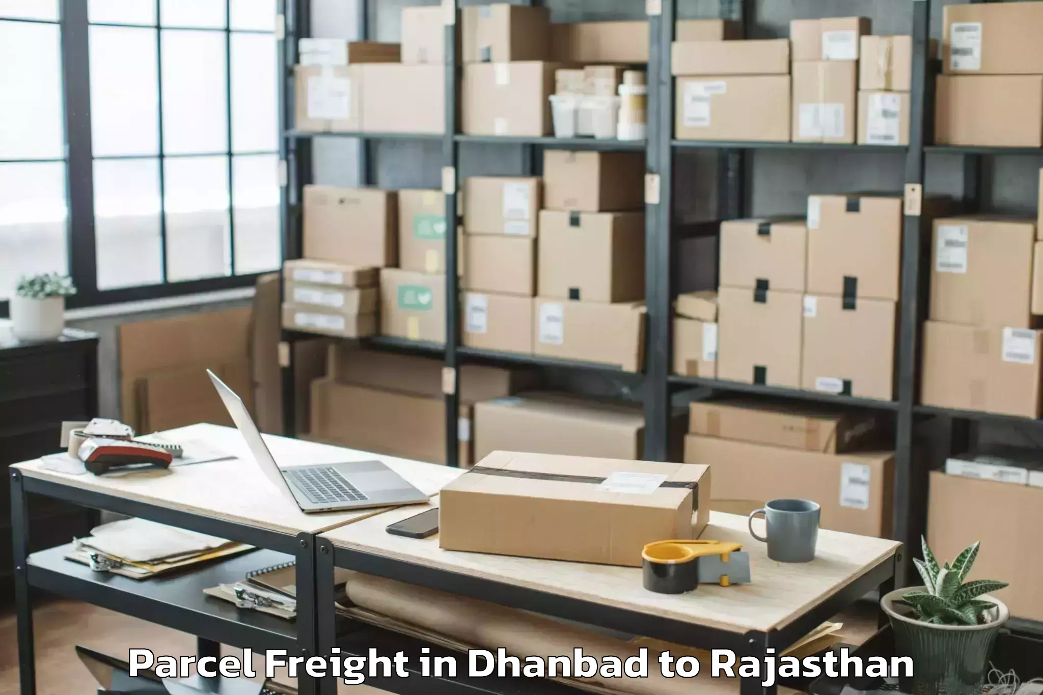 Leading Dhanbad to Mandalgarh Parcel Freight Provider